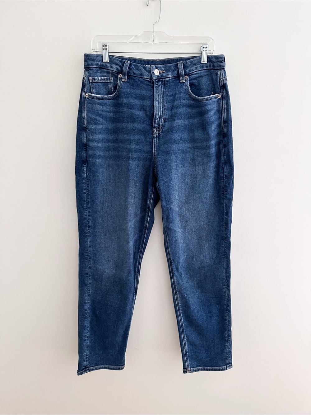 American Eagle Curvy Mom Jean Medium Wash Tapered Crop Leg High Rise Size 10R - Picture 10 of 10
